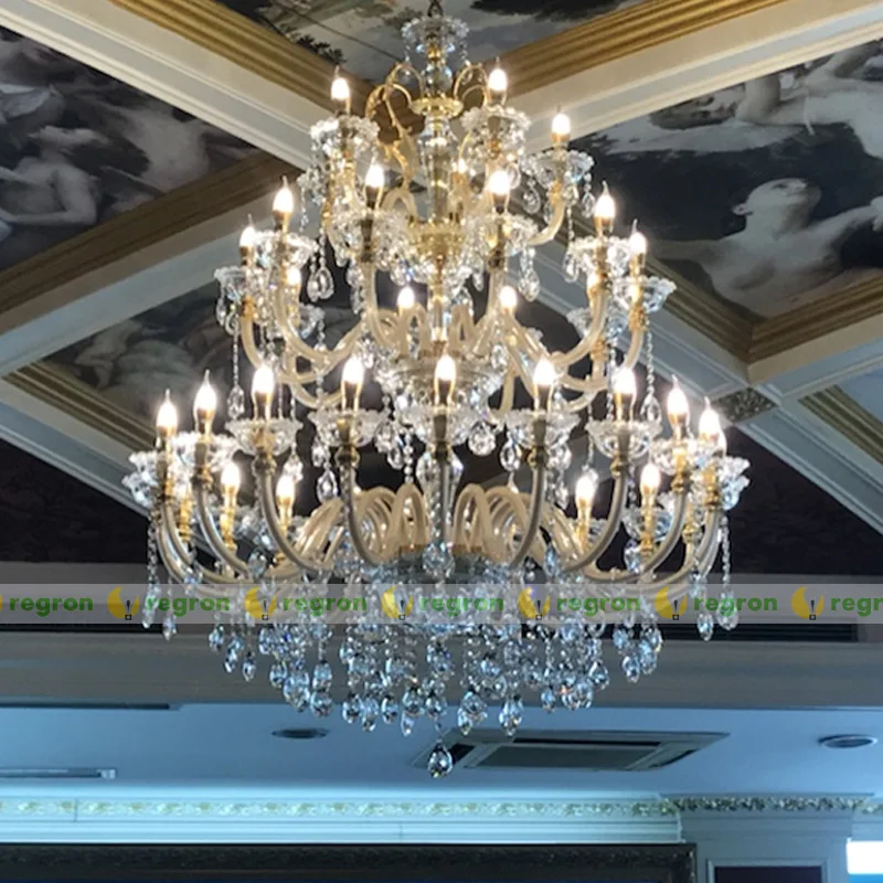 Новый стиль led люстра церковная хрустальная для отелей освещение роскошный