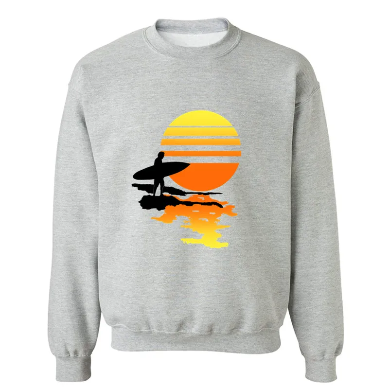 Для мужчин с длинными рукавами 3d Surfs восход Нового Рождество продукты тенденция