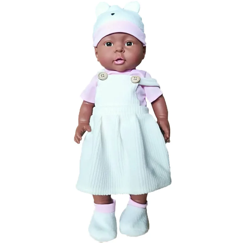 LEOOFU 41 см 16 дюймов bebe Кукла реборн игрушка африканская модель детский сад с