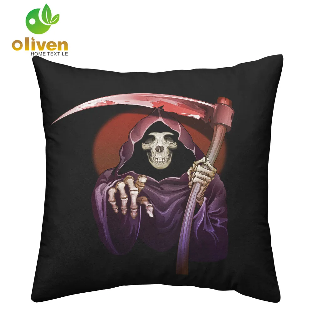Серия Хэллоуин подушка со скелетом чехол Grim Reaper Печать Гостиная диван сиденье