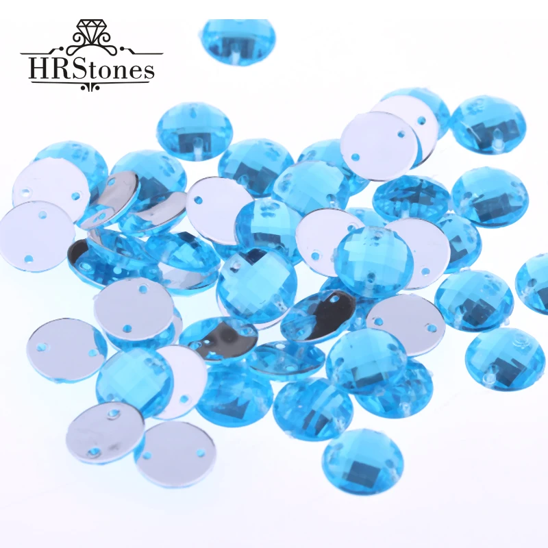 Сделай Сам камни плоская задняя круглая светлая Сапфировая шитая Тайваньская