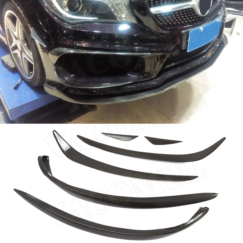

6PCS/Set Carbon Fiber Front Fog Lamp Cover Trim Frame For Mercedes Benz CLA Class W117 C117 CLA200 CLA220 2017 2018 Car Styling