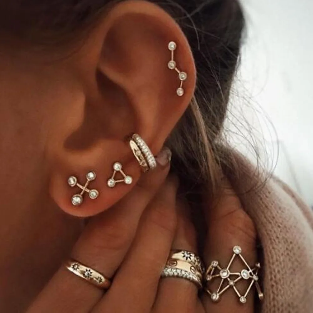 Janedream серьги гвоздики для женщин с подъемом в виде созвездий ювелирные изделия
