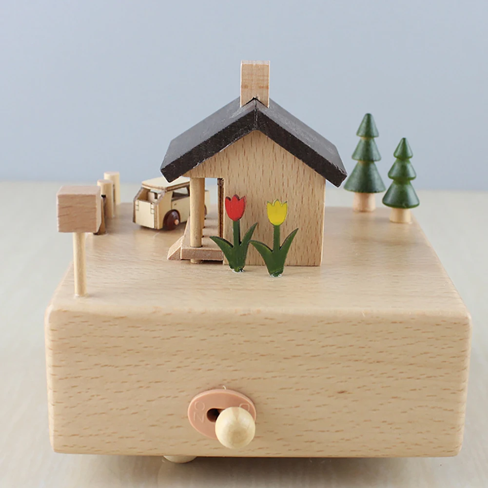 Каваи Zakka карусель музыкальные коробки деревянная музыкальная шкатулка изделия из дерева ретро подарок на день рождения винтажные аксессуары для украшения дома