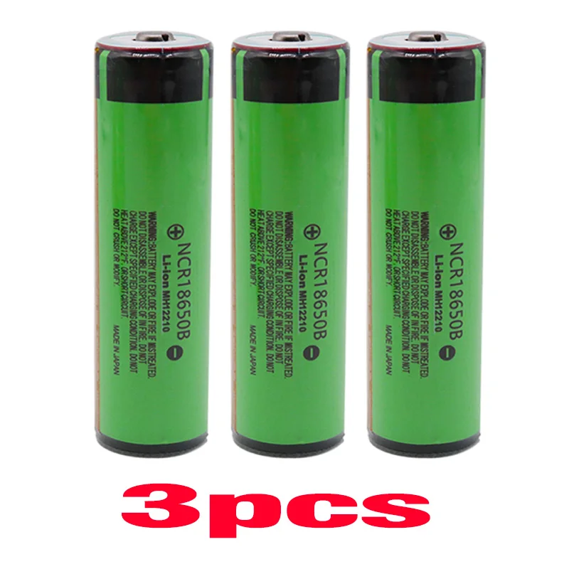 3pcs NCR18650B 3,7 V 18650 батарея 3400mAh перезаряжаемая батарея lityum polimer для фонарика Panasonic с защитой(PCB - Цвет: 3pcs