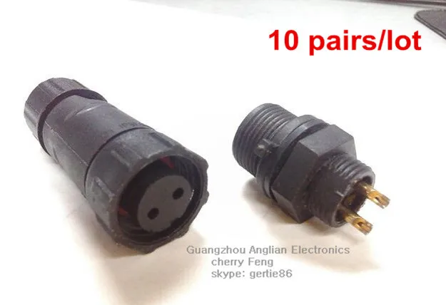 Водонепроницаемые соединители для проводов M14 2 контактный разъем типа IP68
