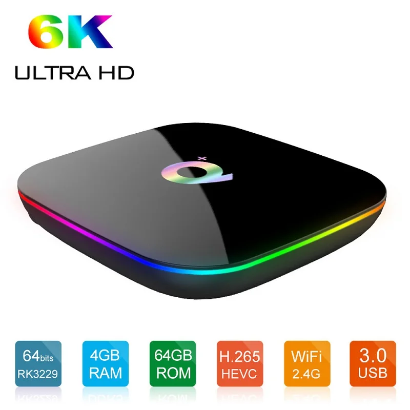 Q Plus Smart tv Box Android 9 0 4 Гб Ram 32 64 Rom 6K H.265 USB3.0 Netflix Allwinner H6 PK T95Q s905x2