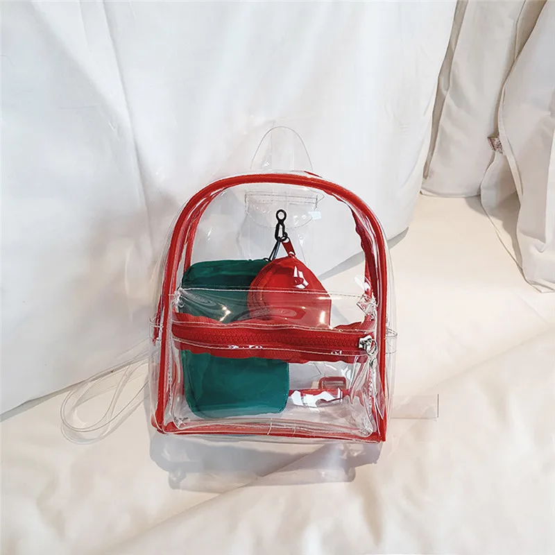 Новый модный прозрачный мини рюкзак из ПВХ для девочек школьная сумка книг 4