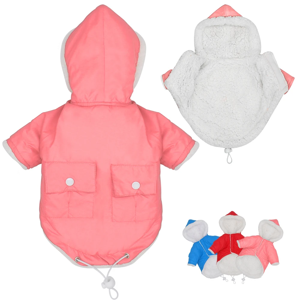 Зимняя одежда для собак водонепроницаемое теплое пальто щенков с капюшоном