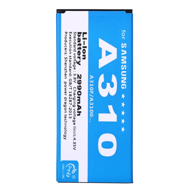Сменный аккумулятор DLL для Samsung GALAXY A3 A3100 A310F 2990 мАч 100% оригинал 2016|battery for samsung|battery