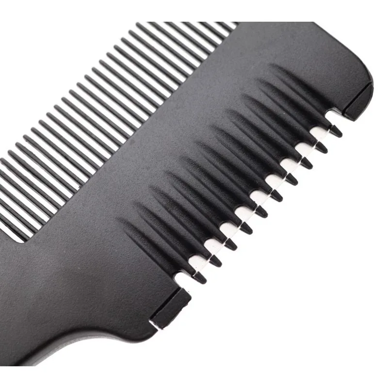 Hair Salon DIY Styling Tools 1pc Cutting Comb Black Handle Brushes with Razor Blades Thinning Trimmin | Красота и здоровье