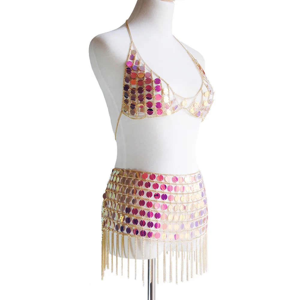 Женская сексуальная цепочка для тела сплав полная подвески блестящий