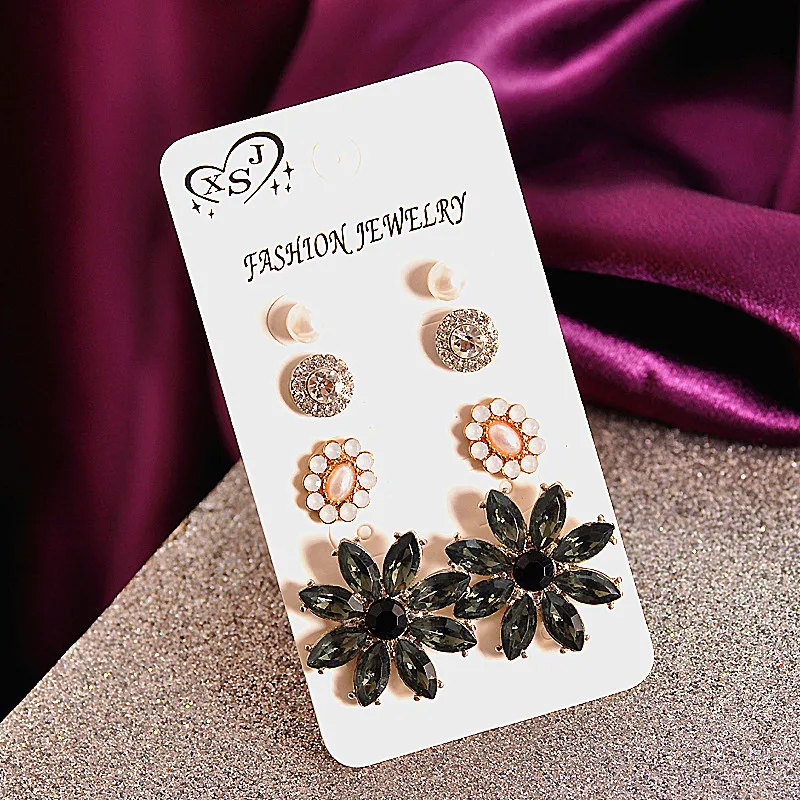 Hot sell fashionable gorgeous women jewelry girl birthday party beautiful pearl stud pin suit flower earrings agent shipping | Украшения и