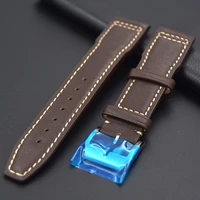 new product comfortable 20mm 21mm 22mm calf leather watch strap for tissot iwc watchband men dark brown soft red bottom straps