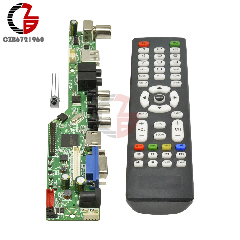 Обновление 1920x1080 12V Цифровой V29 lcd контроллер драйвер платы ТВ материнская плата HDMI VGA AV tv USB интерфейс с пультом дистанционного управления