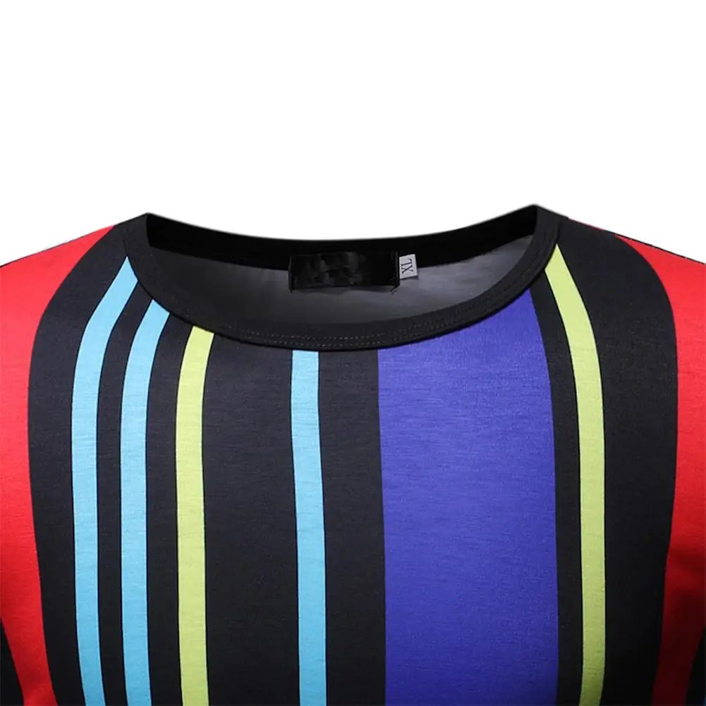 Мужская Повседневная футболка с принтом в Вертикальную Полоску HobbyLane короткими