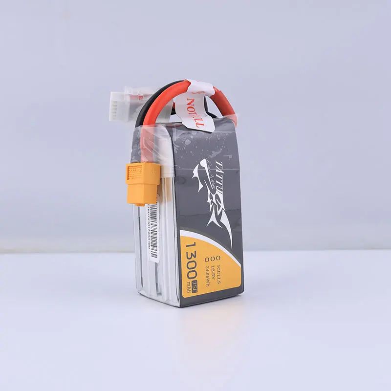 Литий полимерный аккумулятор tattu 1300 мАч 18 5 в Lipo 5S Батарея 75C 150C XT60 штекер