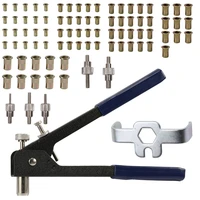 rivet tool threaded insert hand riveting kit nuts riveter tool box set hand manual repair tools for auto rivets drill adapter