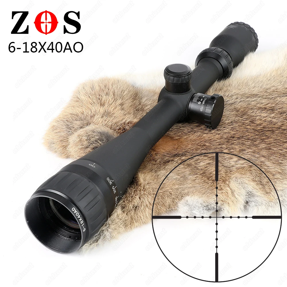 ZOS 6 18X40 AO Mil Dot Riflescope Классический тактический оптический прицел для охотничьей