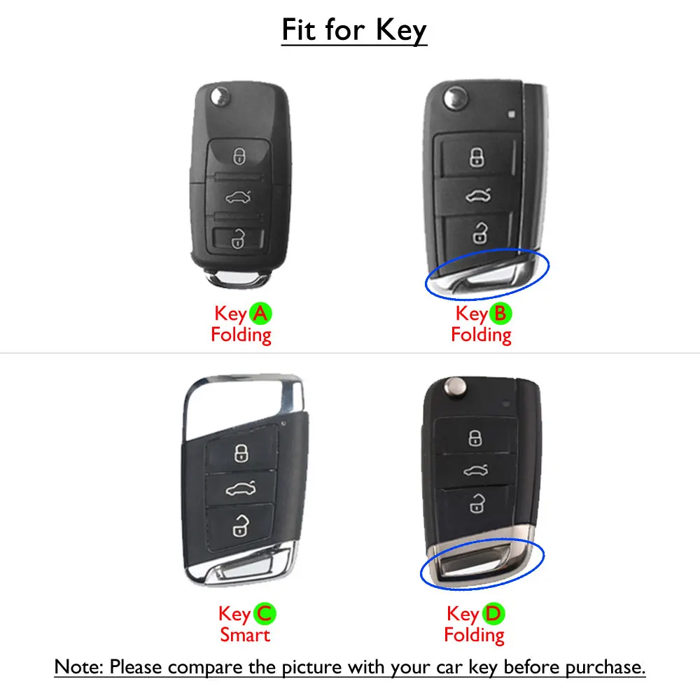 Чехол для ключей автомобиля из углеродного волокна для VW Volkswagen Polo Golf 4 5 6 7 T5 Passat B6 B5 Skoda Octavia A5 A7 Seat Leon Ibiza Ateca пульт дистанционного управления