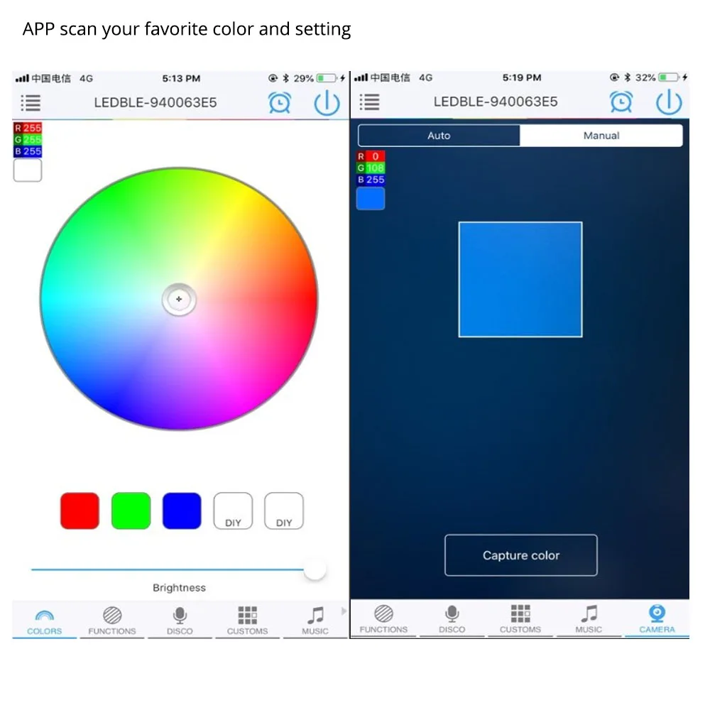 Светодиодная ленсветильник RGB RGBW RGBWW с поддержкой Bluetooth 5050 5 м адаптером 3 А | Лампы