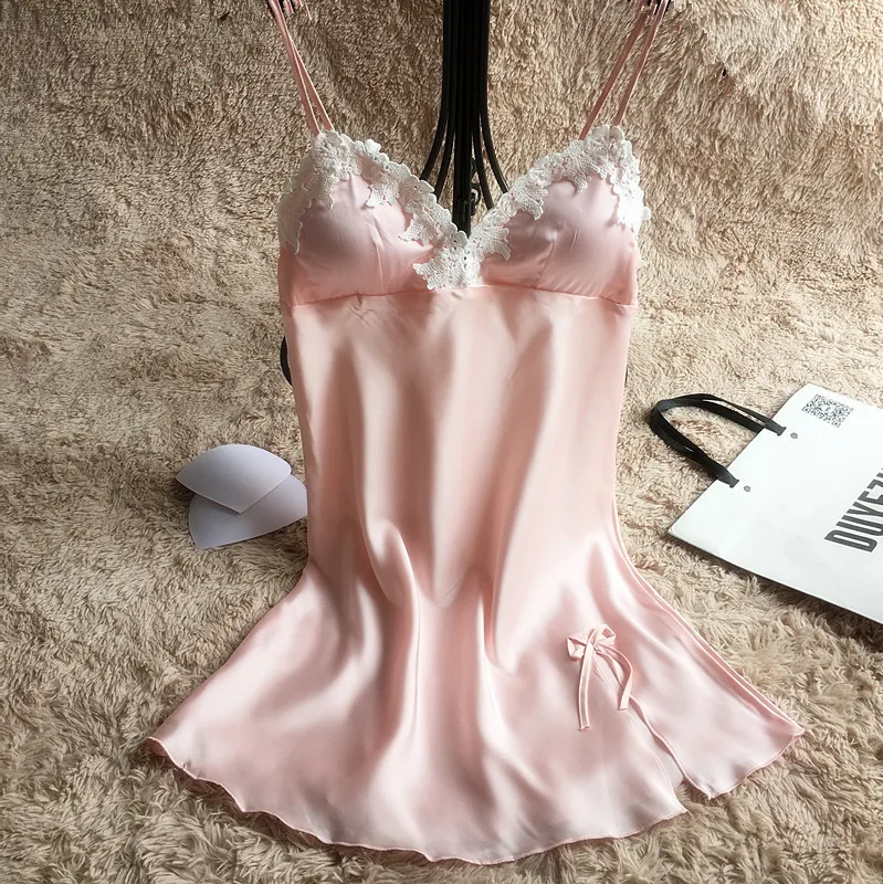 Свободная Летняя Сексуальная кружевная женская ночная рубашка с треугольным