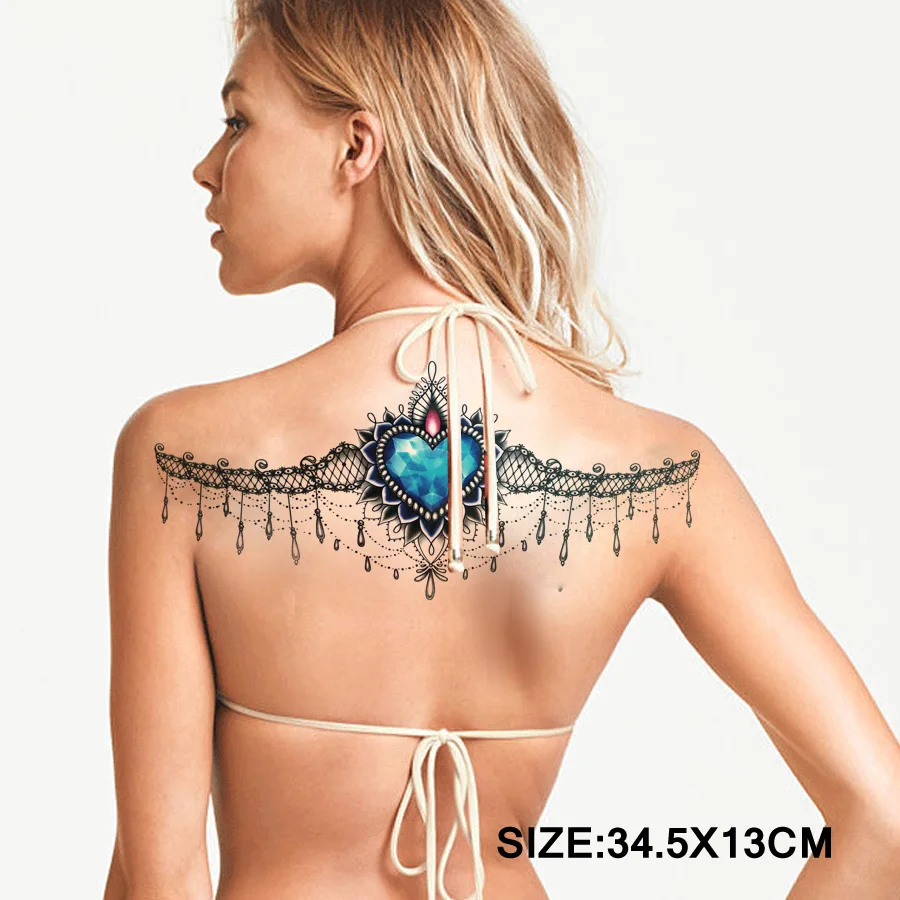 Стикер для татуировки сделай сам большой нагрудный камень нагрудная татуировка