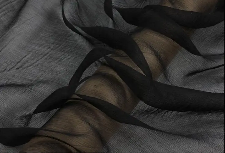 Howmay 100% чистая шелковая ткань гофрированный жоржет 5 момме 135 см 51 дюйм черный 13 #10