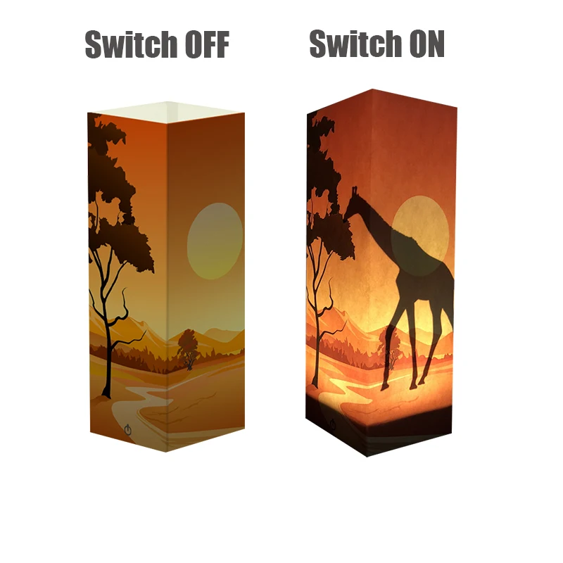 3d ночные светильники с мультяшным животным жирафом декоративная лампа для