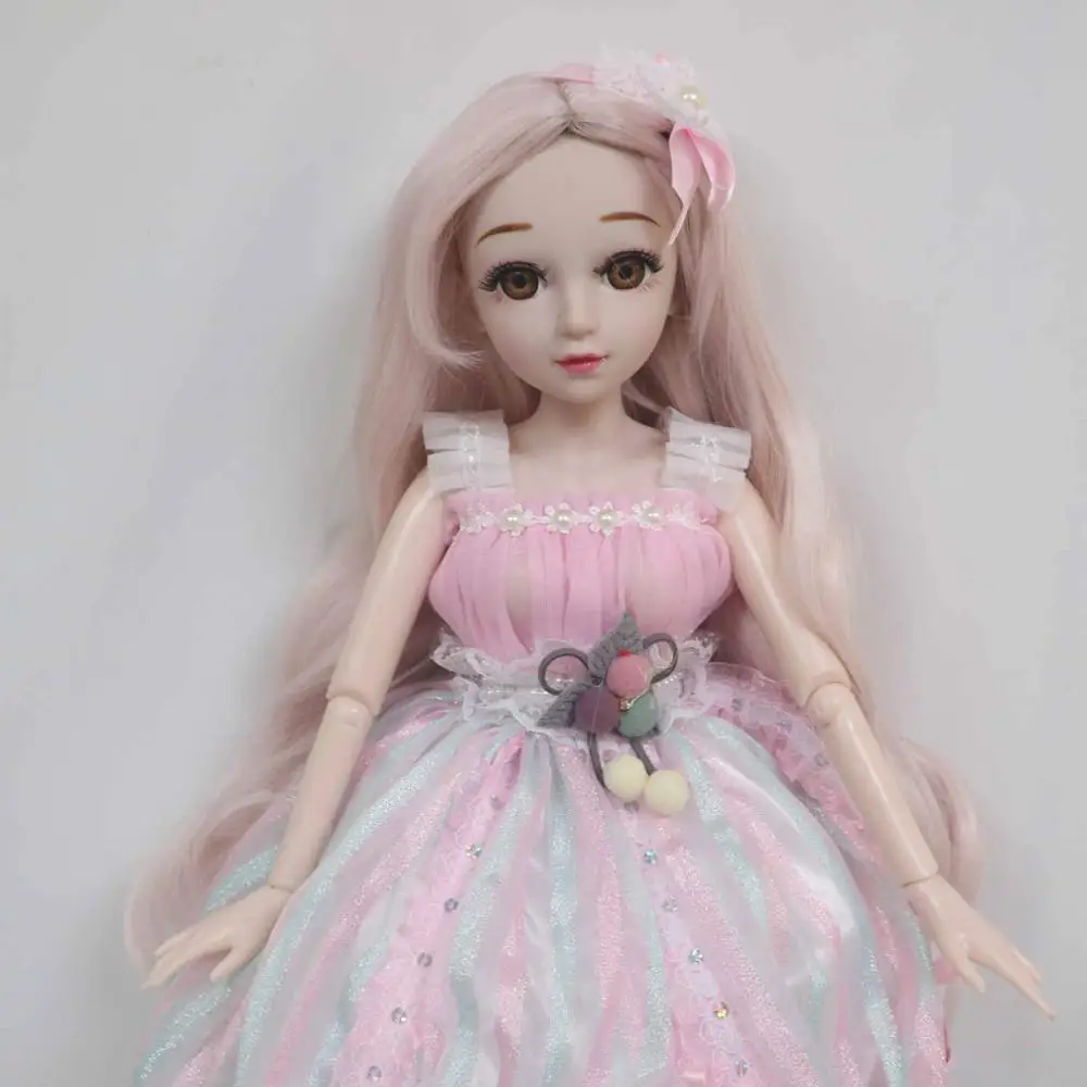 doll and dress wig 3 1/3 женский Пластик совместный подвижный кукла 60 см Пластик кукла продажи с платье - Цвет: doll and dress wig 3