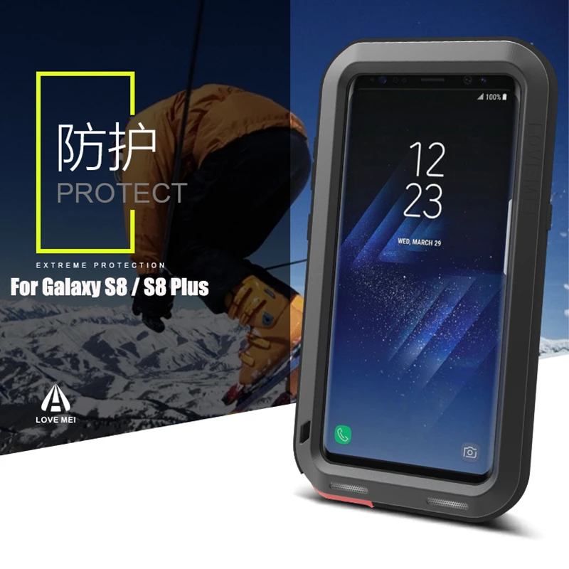 Металлический Чехол LOVE MEI для Samsung Galaxy S8 Plus мощный алюминиевый бронированный
