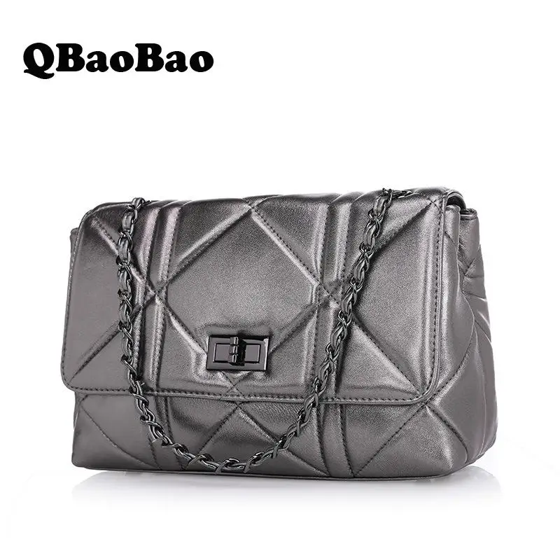 

brand fashion women genuine leather shoulder bag chain female luxury handbags women high quality messenger bags designer 2017