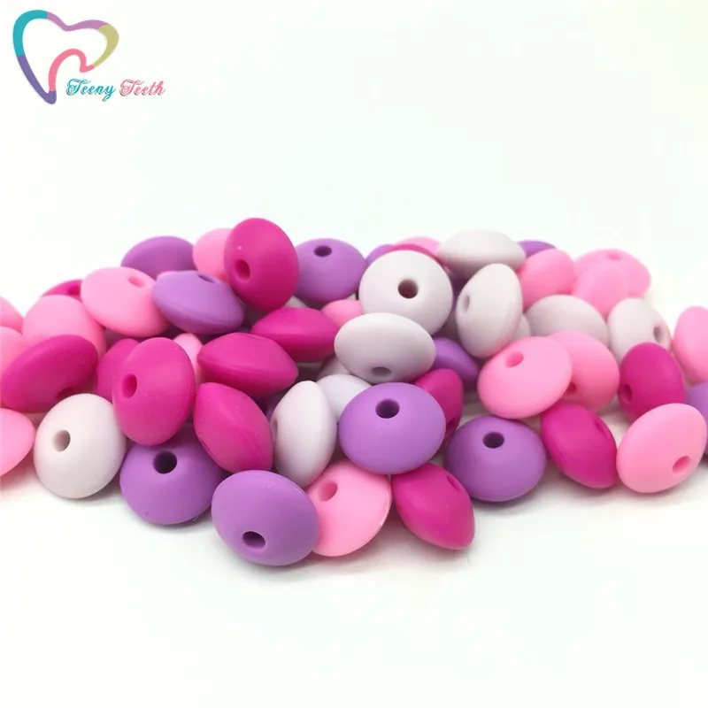 Бусины из чечевицы для девочек силиконовые счеты 12 мм без бисфенола А