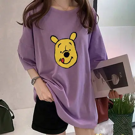 picture color Женская футболка большого размера плюс 6XL 7XL 8XL 9XL Летняя Повседневная Свободная белая футболка с круглым вырезом и короткими рукавами большого размера - Цвет: picture color