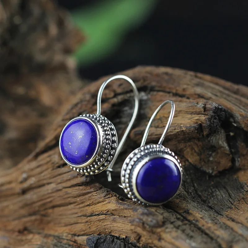 Женские серьги-подвески из серебра 925 пробы с натуральным камнем | Украшения и