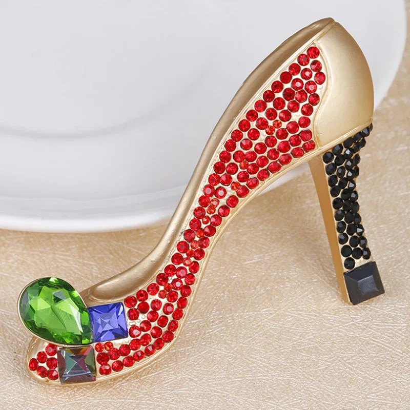 Стразы Женские туфли на высоком каблуке Туфли со стразами для женщин брошь в виде