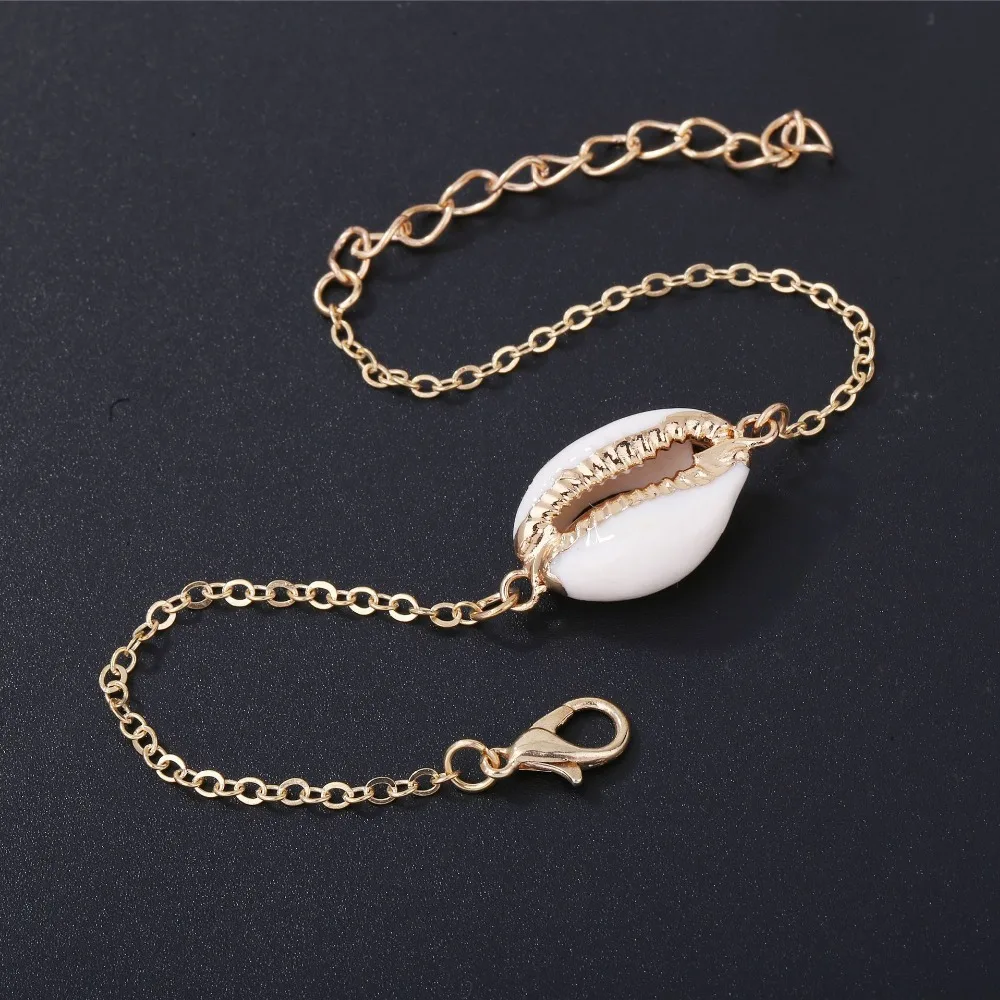 Bohemian Natural Shell Charm Bracelet for Women Girl Gold Alloy Chain Bracelets Boho friendship Jewelry Accessories Wholesale | Украшения и