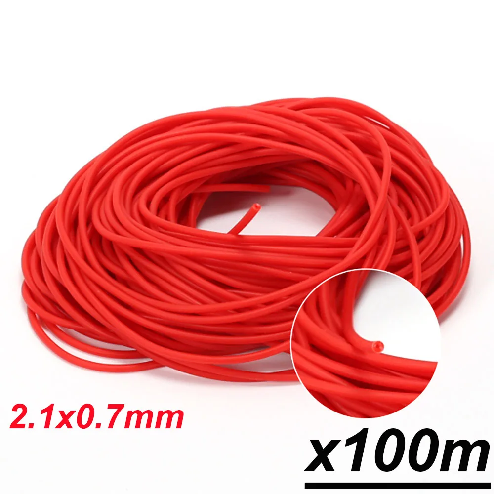100m x2.1mm in red Victorsense 6/9/20/100 м рыболовные канаты 2,1 мм 0,7 мм 2,3 2,5 2,9 мм латексная трубка модели полое латекс эластичный линии Рыболовные снасти - Цвет: 100m x2.1mm in red