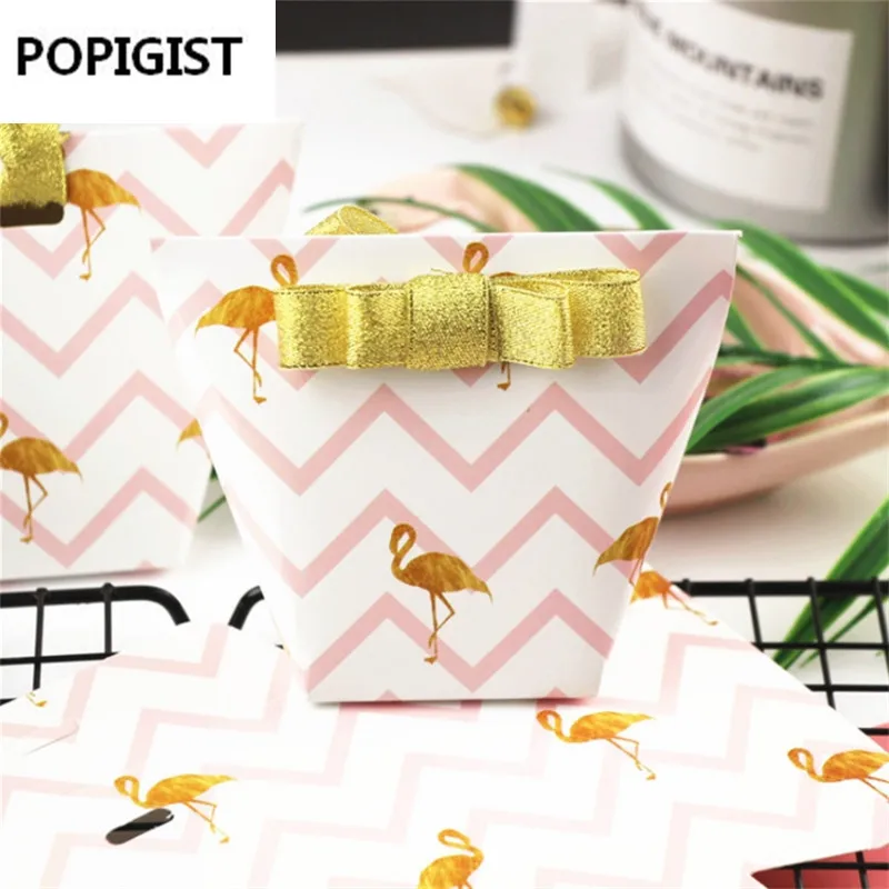 50pcs Flamingos wave Wedding Candy Box Chocolate paper Boxes wedding gifts for guests party supplies gift package | Дом и сад