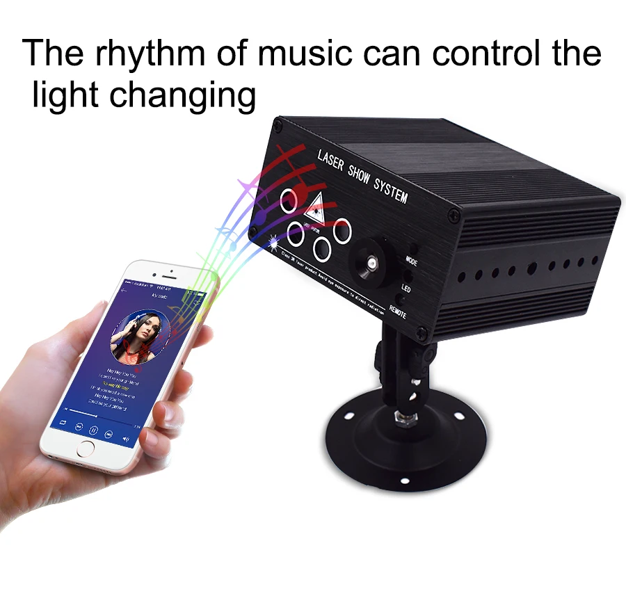 New 120 Patterns Red Green Mini Laser Projector Light DJ Disco Party Music Stage Lighting Effect With LED Blue Xmas Lights | Лампы и