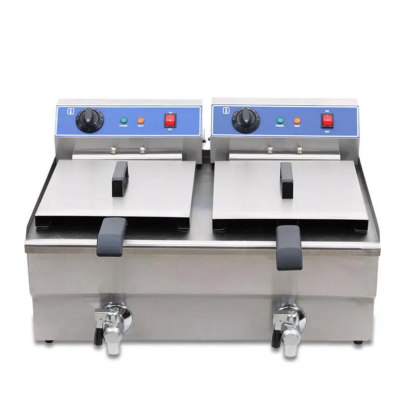 Электрическая Фритюрница 220 В духовка с двойным резервуаром фритюрница для