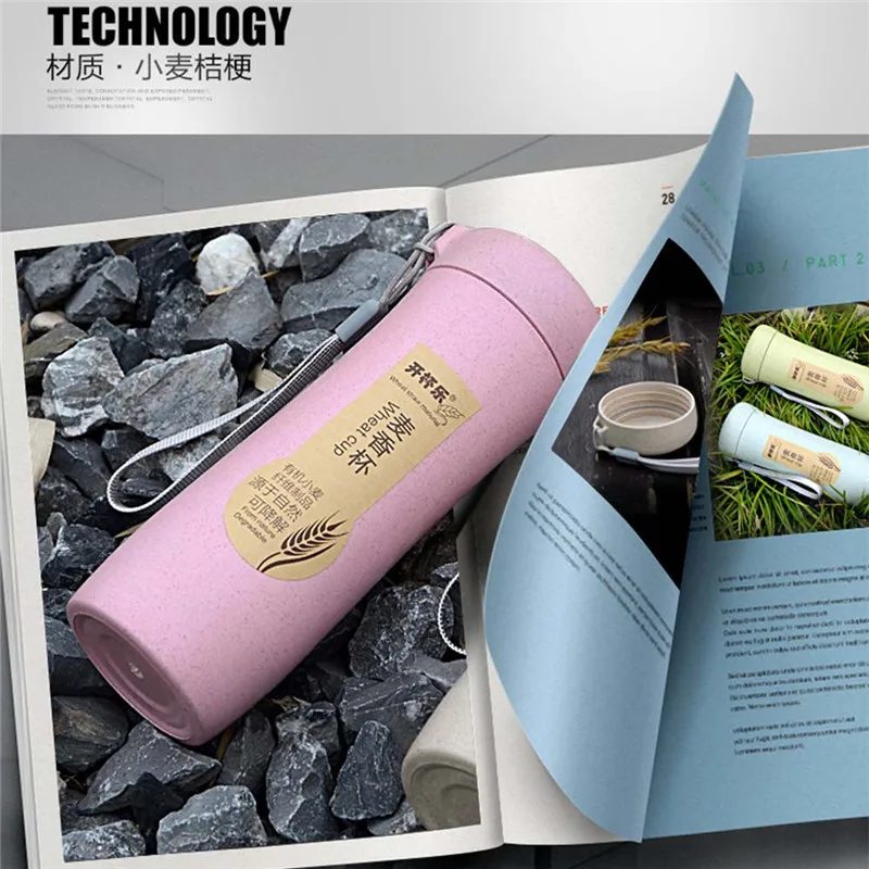 400 мл натуральная Пшеничная солома портативная бутылка для воды контейнер