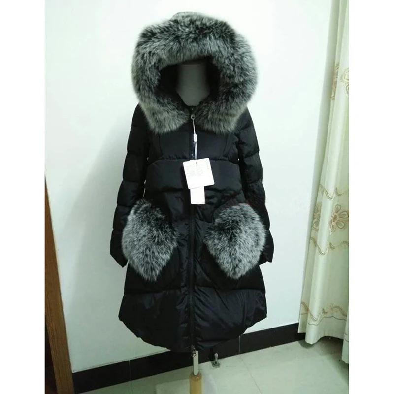 

5XL Fox Fur Collar Women Coat Winter Coat Women Duck Down coat Very Warm Winter Jacket Thickening Warm Women Parkas
