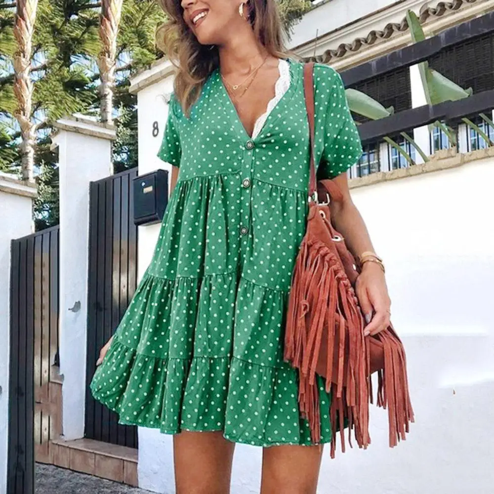 Сексуальное летнее платье женское пляжное средней длины богемное праздничное в