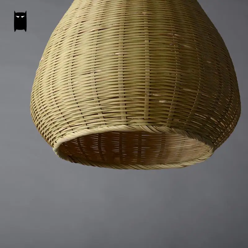 Оригинальный бамбуковый Плетеный абажур из ротанга ручной работы круглая