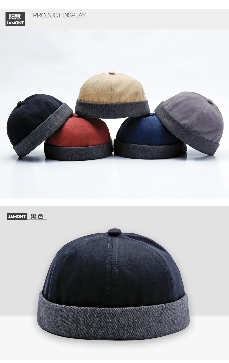 Jamont новая круглая шляпа в китайском стиле унисекс Snapback пара шапок с отворотами одноцветные Модные мужские шапки