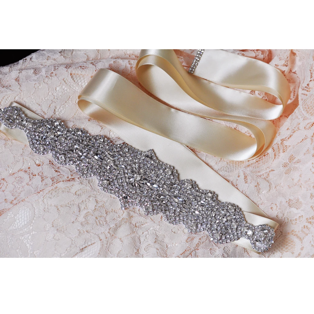 Элегантный свадебный пояс с аппликацией из бисера Пояс невесты аксессуар для