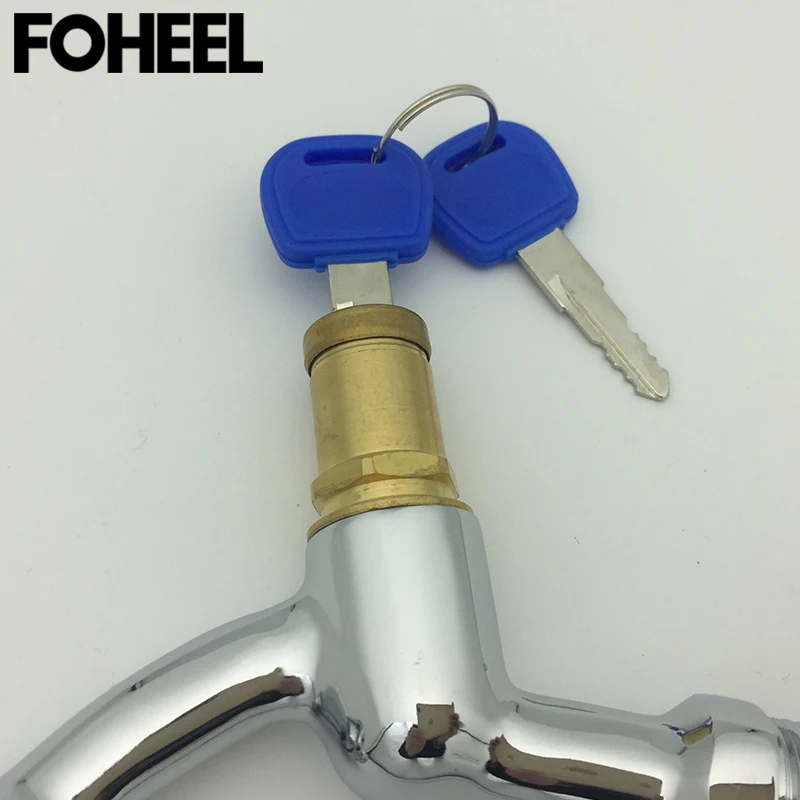 FOHEEL латунь стиральная водопроводный кран с замком ключ медный один открытый