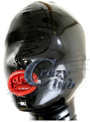 Crazy club _ резиновый капюшон из латекса с внутренней Фетиш маска Взрослые Унисекс