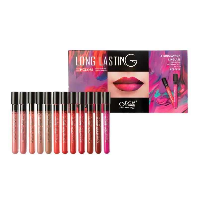 12 видов цветов бархатные помады водостойкие Длительное Действие блеск для губ